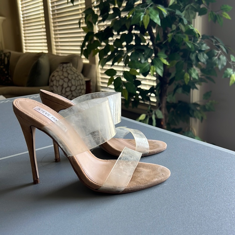 Steve Madden clear strap heels